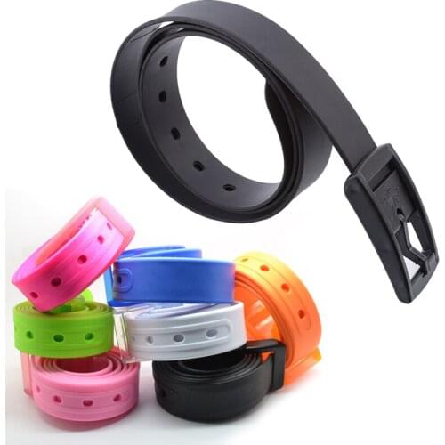 2021 Fashion Plastic Belt Friendly Candy Multi Color Silicone Rubber Leather Belt Smooth Buckle For Women Men Adjustable