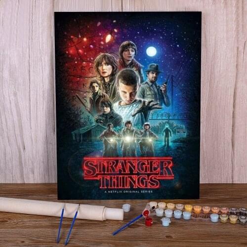 Stranger Things Paint By Numbers Kit Acrylic Paints 40*50 Picture By Numbers Photo Decorative Paintings Crafts Adults Drawing