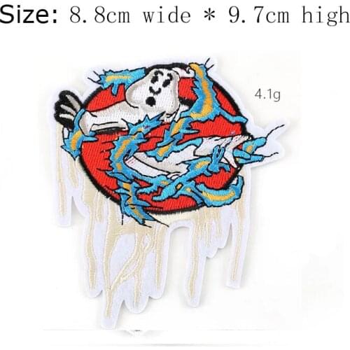 Ghost embroidery patch Free shipping for left chest 9.7cm high badge iron on sew on for DIY clothing /blood/spirit