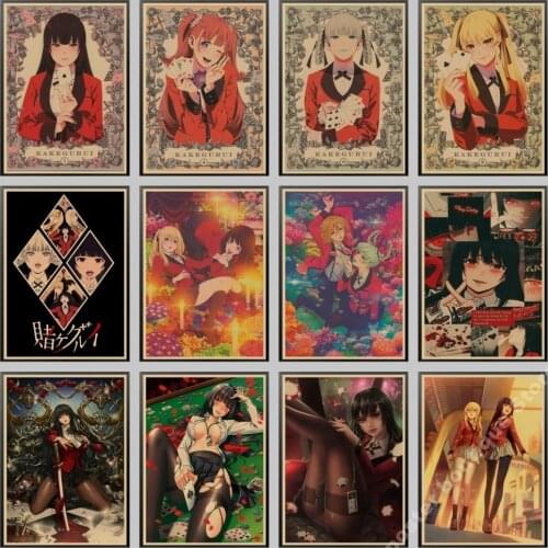 New Kakegurui Anime Poster Custom Vintage Poster Art Home Room Decoration Kraft Paper Wall Poster Prints
