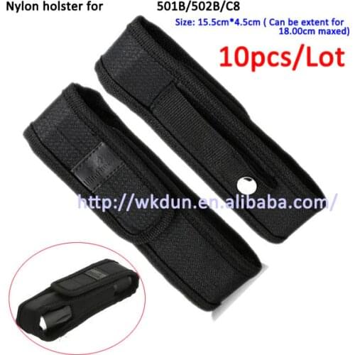 Wholesale 10pcs/lot New High Quality Nylon Flashlight Holster Pouch Bag For C8 501B 502B LED Torch Pouch Case Cover