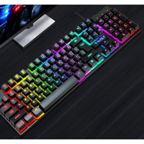 Wired keyboard and mouse set character can be illuminated LED suitable for gaming desktop laptop