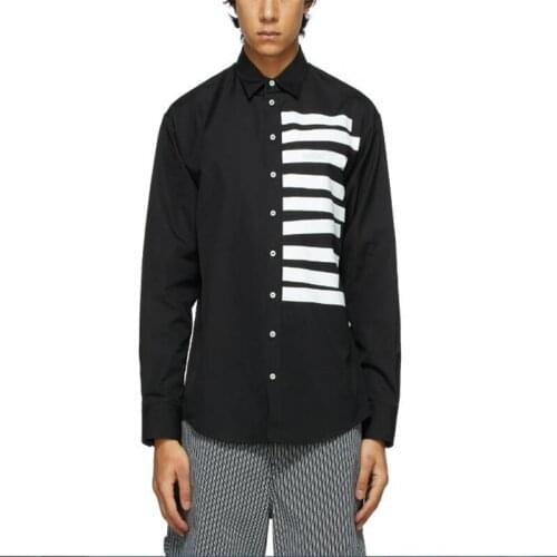 S-6XL!Plus-size mens shirts !! 2021 Original design splicing mens shirt trend