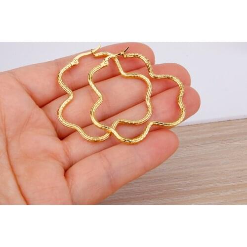Gold Color Stainless Steel Hoop Earring for Women New Shape Ear Accessories Fashion New Jewelry 2021 Hot