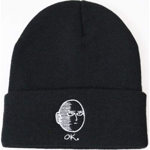 Japanese Anime Cosplay One Punch Man Hat Saitama Cosplay Shaven Head Style Winter Warm Cap Halloween Hats And Caps