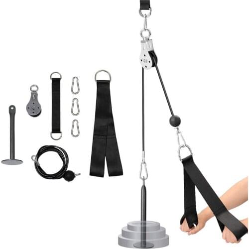 Fitness Pulley Cable System DIY Loading Pin Lifting Triceps Rope Machine Workout Adjustable Length Home Gym Sport Accessories