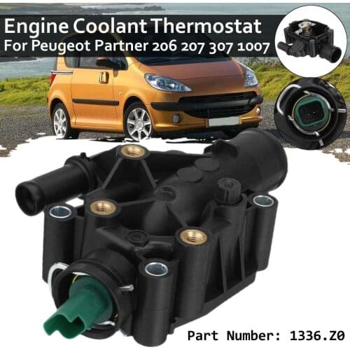 Car Engine Coolant Thermostat with Housing Cover For Peugeot 206/207/307/308/Partner/Boxer For Citroen C2/C3/C4 Xsara #1336.Z0