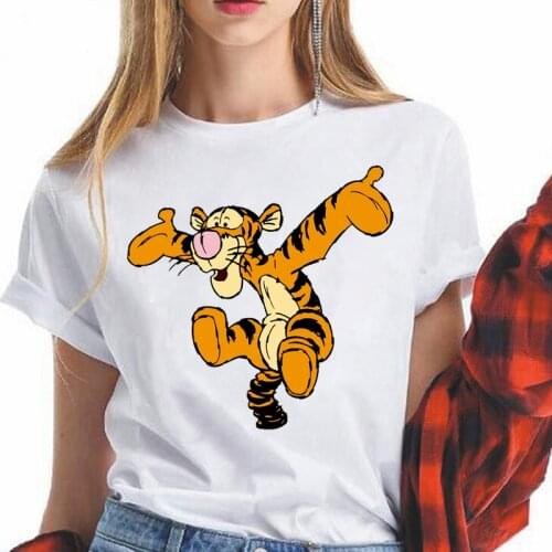 Tigger Winnie the Pooh T Shirts Women Pop Harajuku Tshirts Casual Short Sleeves Disney Cartoon Female Tee