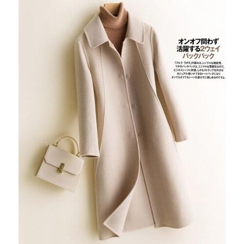 Pure Wool Double-sided Cashmere Overcoat for Women in the Spring and Autumn of 2021