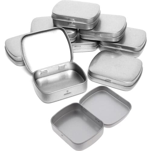 1Pcs Draagbare Reizen Zilveren Metalen Rechthoek Pillendoosje Geval Houder Drug Geneeskunde Tablet Capsule Box Container Opslag