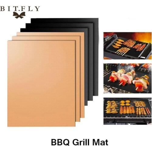 1pcs BBQ Grill Mat Barbecue Outdoor Baking Non-Stick Pad Reusable Cooking Plate For Party PTFE Grill MFE Grill Mat Baking Tools