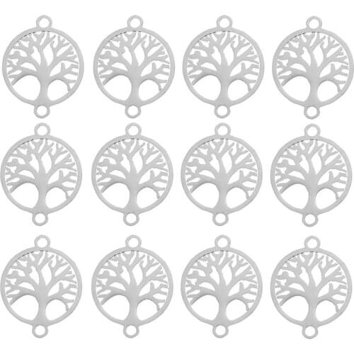 10pcs/lot Stainless Steel Heart Moon Cross Connectors Charms DIY Necklace Bracelet For Jewelry Making Accessories