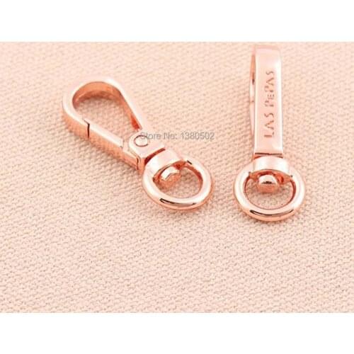 10pcs 35mm Rose gold And Gold color Metal Swivel Snap Hooks Dog Hook Key ring for handbag bag garment accessories