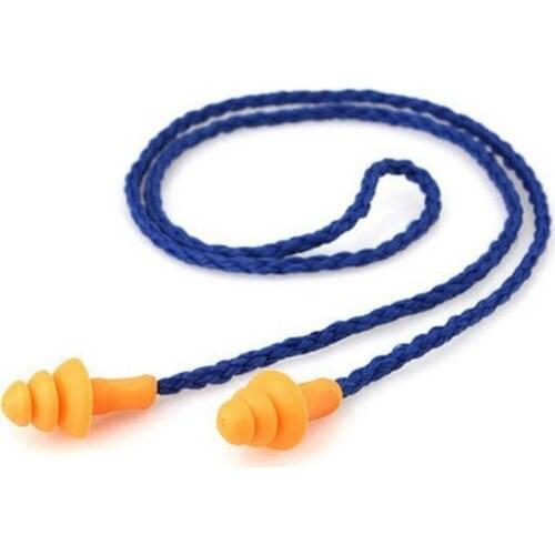 10Pcs Soft Silicone Corded Ear Plugs Ears Protector Reusable Hearing Protection Noise Reduction Earplugs Earmuff