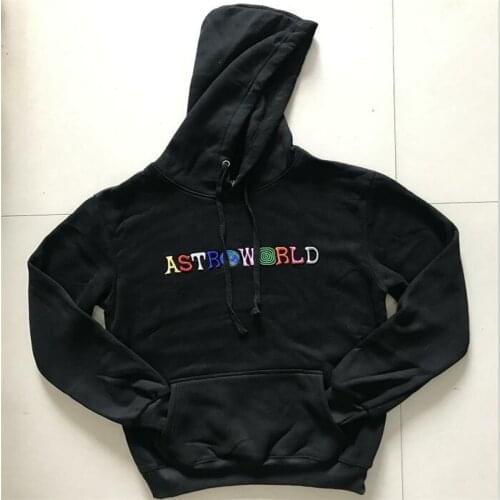 2021 TRAVIS SCOTT Astroworld WISH YOU WERE HERE Embroidered Rainbow Letter Men Women Pullover Hoodies Fashion Hip Hop Sweatshirt