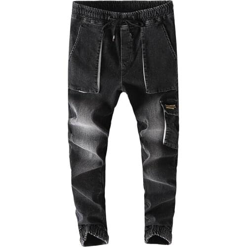 2021 Fashion Japan Style 5XL 6XL Jeans Men Taper Elastic Band Plus Size Male Jeans Pants Big Size Men Trousers Big Pockets,536