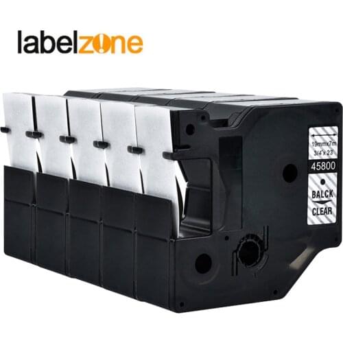 5pcs/lot 19mm Black on Clear 45800 D1 labels Compatible DYMO D1 label tapes
