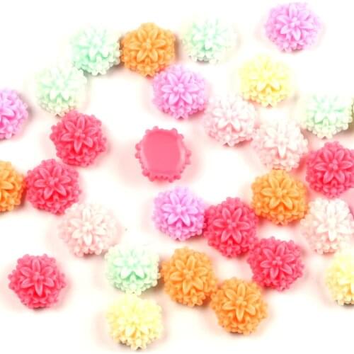 50Pcs Mixed Resin Flower Decoration Crafts Kawaii Bead Flatback Cabochon Fridge Magnet Scrapbook DIY Accessories Buttons