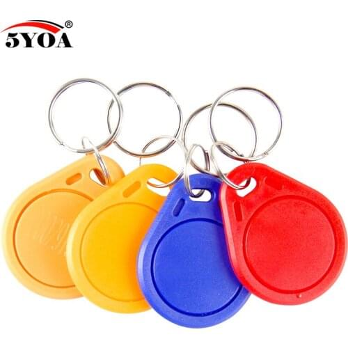 500pcs 13.56MHz IC M1 S50 Keyfobs Tags RFID Key Finder Card Token Attendance Management Keychain ABS Waterproof