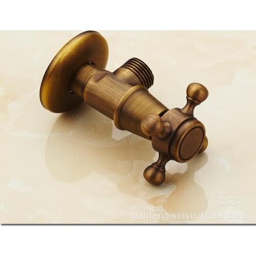 Antique C Triangle valve full copper hot thick three-way stop valve is a valve toilet angle valve horoscopes extended