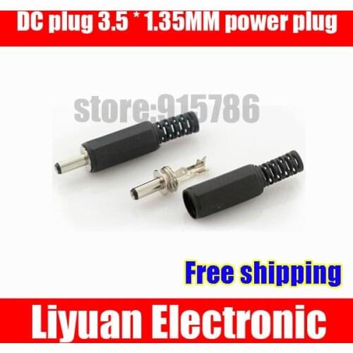 Free shipping DC plug / connector / Interface / Jack / 3.5 * 1.35MM power plug / 3.5MM Solder Type