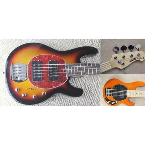 Free shipping Quality Music Man StingRay 5 strings Electric Bass sunburst MusicMan Electric Guitar initiative to pick-up