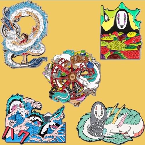 SP1500 Little White Dragons Hard Enamel Pin Kawaii Cartoon Animals Brooch Anime Fan Collection Badge Unique Gift