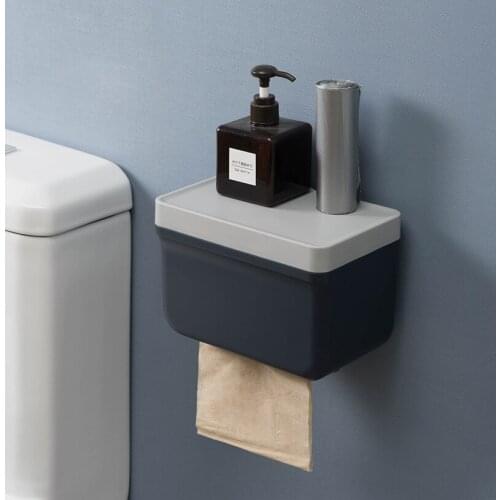 Bathroom Toilet Toilet Paper Holder Waterproof Wall Hanging Toilet Paper Tray Kitchen Roll Paper Tube Storage Tray Tissue Box