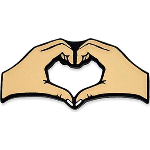 Two Hands Heart Friendship Love Cute Enamel Lapel Pin