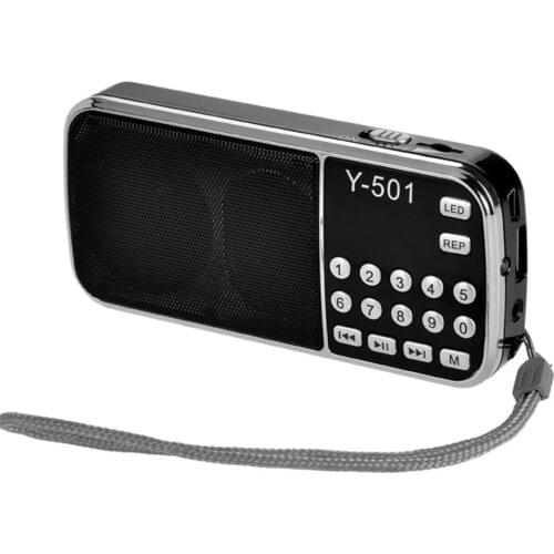 L-088 Portable Big LCD Flashlight FM/MP3 Audio Radio Support 87.5-108MHz FM Radio Micro SD TF Card AUX / USB Speaker