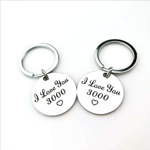 Hot sale stainless steel key chain I love you 3000