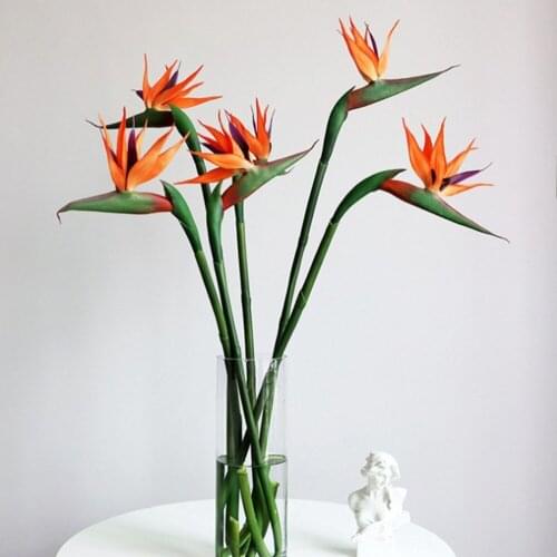 Fake Flower Artificial Simulation Strelitzia Wedding Soft Rubber Realistic Gift Home Decoration