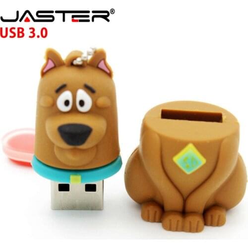 JASTER Hot Sale USB 3.0 Flash Drive Cartoon Pug USB Memory Stick 4GB 8GB 16GB 32GB 64GB 128GB Mini Pendrive Gifts