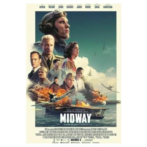 Midway Roland Emmerich Movie Patrick Wilson Mandy Moore Film Silk Fabric Wall Poster Art Decor Sticker Bright