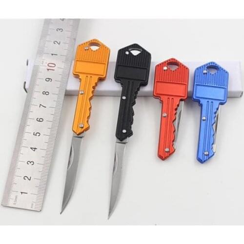 Mainpoint Hot Sale Portable Key Folding Knife Key Pocket Knife Key Chain Knife Peeler Mini Camping Key Ring Knife Tool
