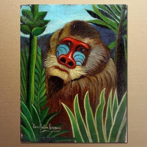 Wall art modern Mandrill in the Jungle Henri Rousseau Paintings Hand painted High quality