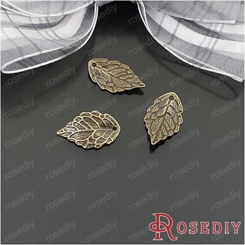 Wholesale 17*10mm Antique Bronze Leaf Copper Charms Pendants Diy Jewelry Findings Accessories 50 pieces(JM5172)