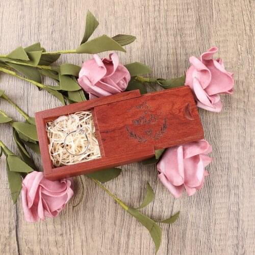 Mr & Mrs Walnut Wood Ring Box for Handmade, Giiffu Rustic Ring Bearer Box, Ring Dish Storage Box, Photo Prop for Wedding Proposa