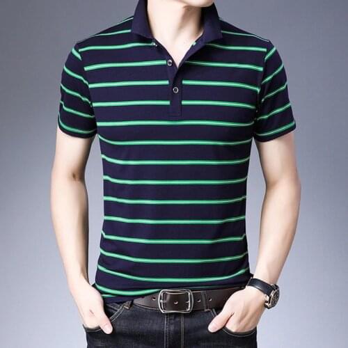 Casual Design Style Brand 95% Cotton Summer Striped POLO SHIRT Short Sleeves MenS Fashion Plus Size M-5XL 6XL Tops Tees Clothes