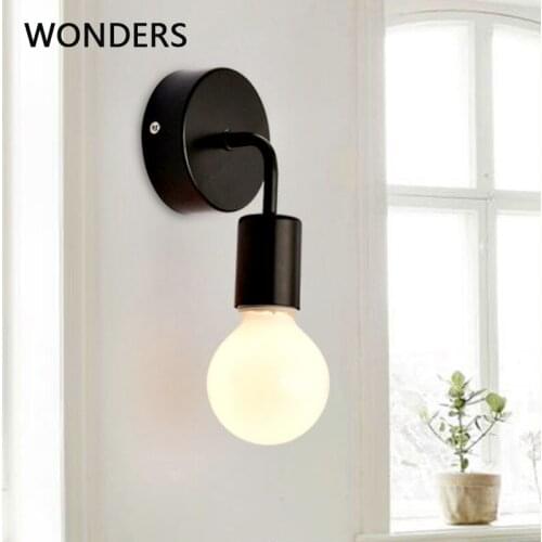 Simple Wall Lamp Vintag Indoor Lighting Black white LED Sconce Wall Light Fixtures For Home Bedroom Bedside bar hotel