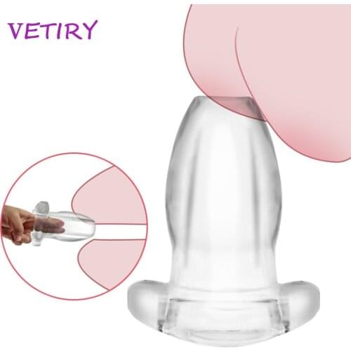 VETIRY Transparent Enema Soft Vagina Speculum Hollow Anal Plug Anal Dilator Sex Toys For Woman Men Prostate Massager Butt Plug