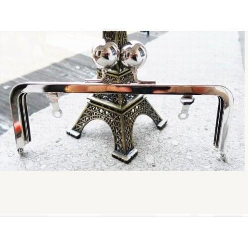 Size 18cm X 6cm with 2cm big ball metal handbag frames frame clutch purse frame Wholesale DIY Bag Accessories Purse Frame Handle