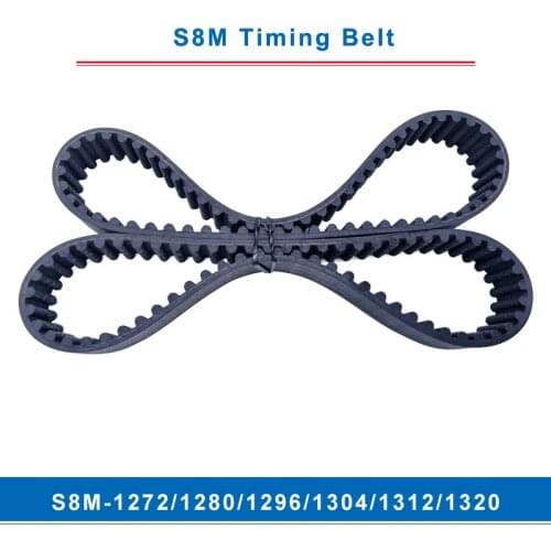 Timing belt S8M-1272/1280/1296/1304/1312/1320 teeth pitch 8 mm circular teeth belt width 20/25/30/40 mm for 8M timing pulley