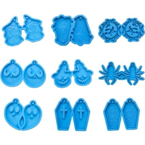 Halloween Earrings Epoxy Resin Mold Ear Drop Dangle Pendant Silicone Mould DIY Crafts Jewelry Necklace Casting Tools