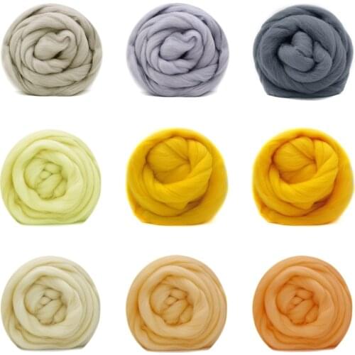 Merino Wool 10g (9 Colors) 19 Microns Super Soft Needle Felting Wool Roving Wool Sheep Wool for Wool Felting Kit