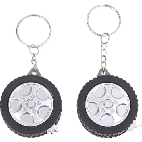 Sewing Tool Mini Retractable Tape 1m Tape Measure Centimeter/Feet For Travel Camping Tire Shape Keychain Ruler