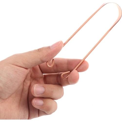 Red Copper Tongue Scraper Cleaner Metal Cleaning Scraper for Men/Women Tongue Toothbrush Oral Hygiene