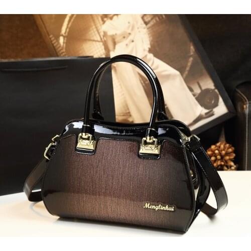 New Luxury Large Capacity Boston Tote Bags Handbags Women Famous Brands Patent Leather Ladies Messenger Bag Red Wedding Clutch