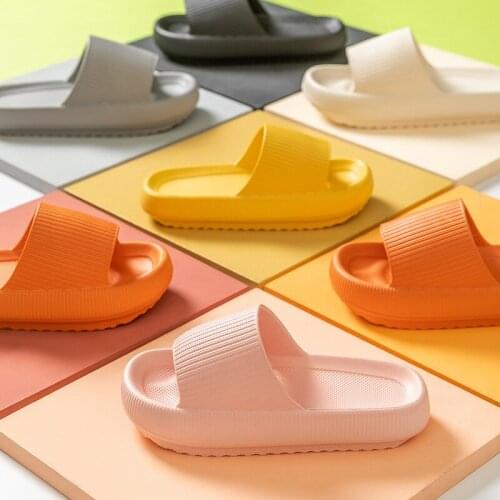 Womens Slippers Super Thick Bottom Non-slip Breathable Mens Slippers Waterproof Wear-resistant Mute Indoor Couple Shoes