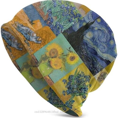 Knit Hat Collage Winter Warm Beanie Caps For Men Women Vincent Van Gogh Post-Impressionist Painter Skullies Beanies Bonnet Hats